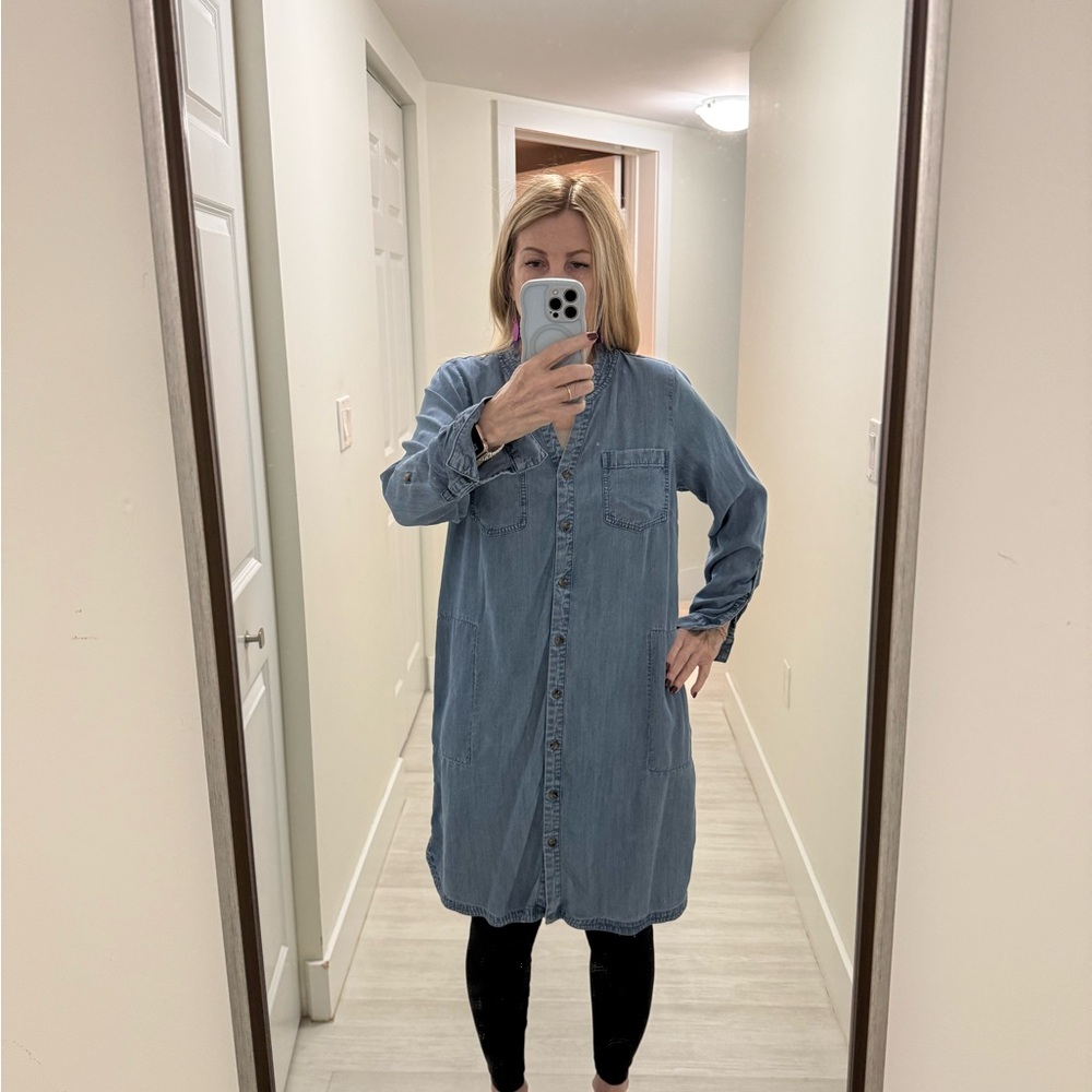 J. Jill Denim Dress with Frayed Edges